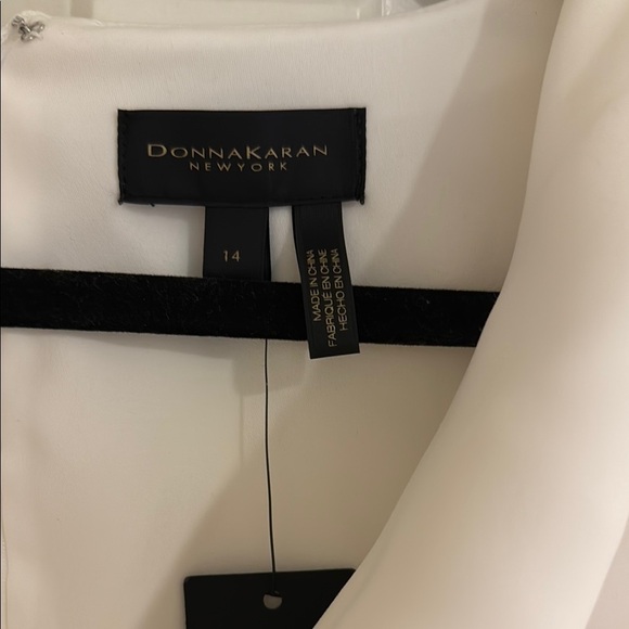 NWT Donna Karan Cream Sleeveless Cowl Neck Midi Dress sz 14 - Picture 3 of 5